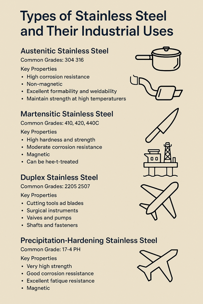 Types of Stainless Steel and Their Industrial Uses