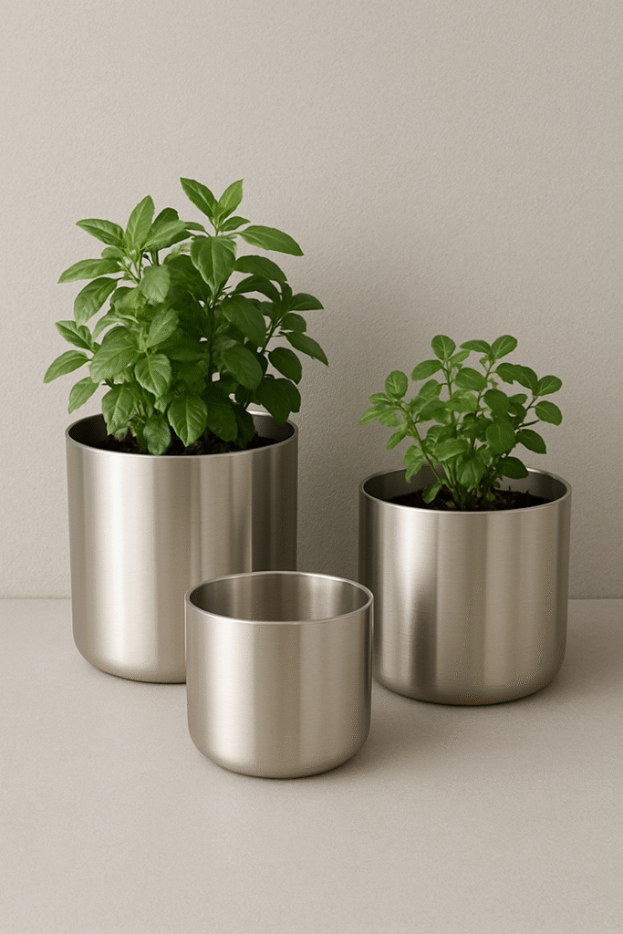 Stainless Steel Planters & Flower Pots